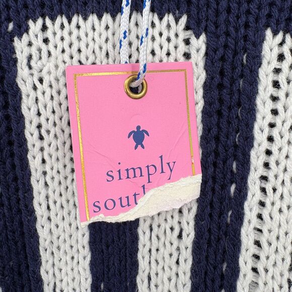 NWT Simply Southern Navy Knit BEACH Sweater, Sz S/M, Preppy Nautical Navy Cozy - Picture 9 of 9